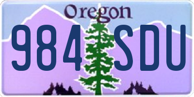 OR license plate 984SDU