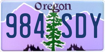 OR license plate 984SDY