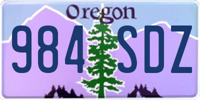 OR license plate 984SDZ