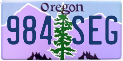 OR license plate 984SEG