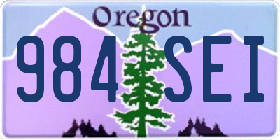 OR license plate 984SEI