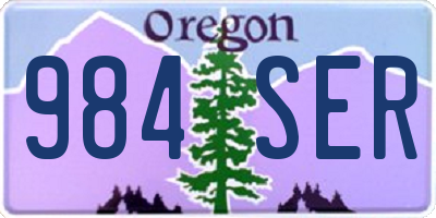 OR license plate 984SER