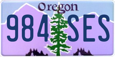 OR license plate 984SES