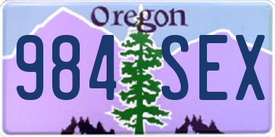 OR license plate 984SEX