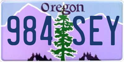 OR license plate 984SEY