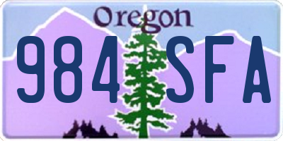 OR license plate 984SFA