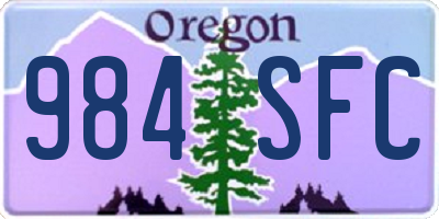 OR license plate 984SFC