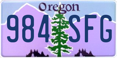 OR license plate 984SFG
