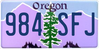 OR license plate 984SFJ