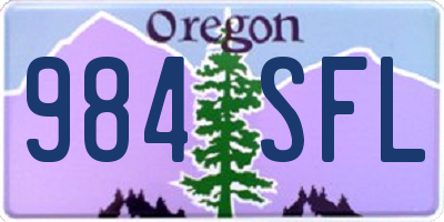 OR license plate 984SFL