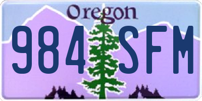 OR license plate 984SFM