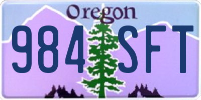 OR license plate 984SFT