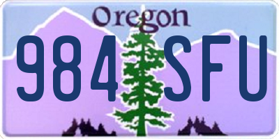 OR license plate 984SFU