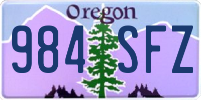OR license plate 984SFZ