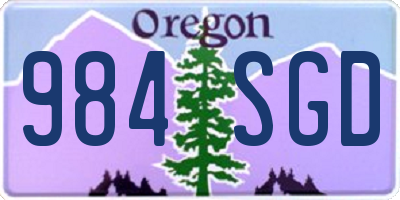 OR license plate 984SGD