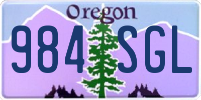 OR license plate 984SGL