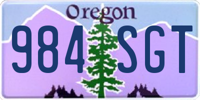 OR license plate 984SGT