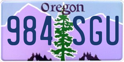 OR license plate 984SGU