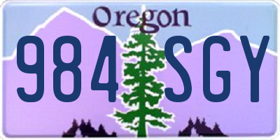 OR license plate 984SGY