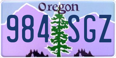 OR license plate 984SGZ