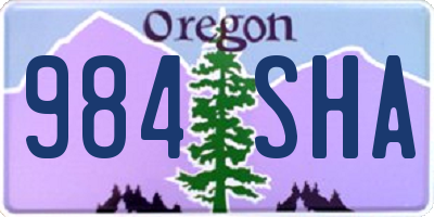 OR license plate 984SHA