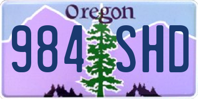OR license plate 984SHD