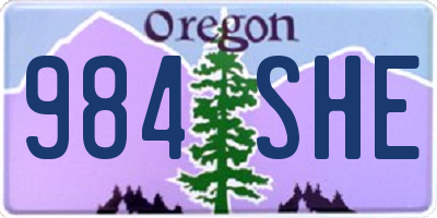 OR license plate 984SHE