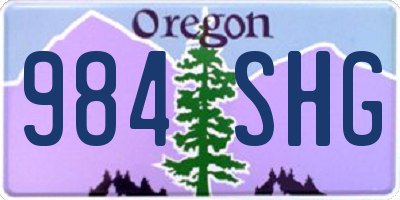 OR license plate 984SHG