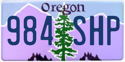 OR license plate 984SHP