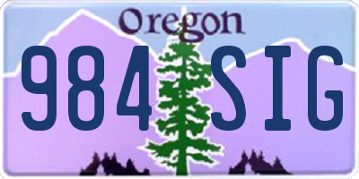 OR license plate 984SIG