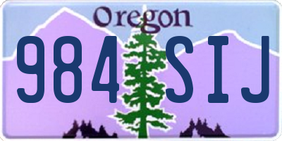 OR license plate 984SIJ