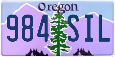 OR license plate 984SIL
