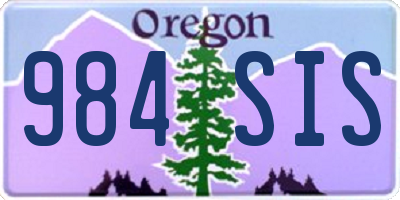 OR license plate 984SIS