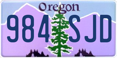 OR license plate 984SJD