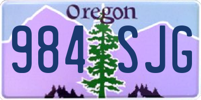 OR license plate 984SJG