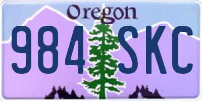OR license plate 984SKC