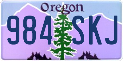 OR license plate 984SKJ