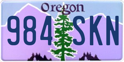 OR license plate 984SKN