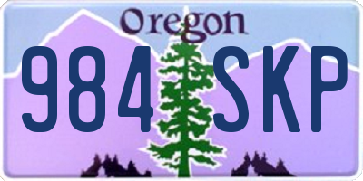 OR license plate 984SKP