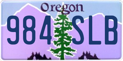 OR license plate 984SLB