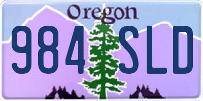 OR license plate 984SLD
