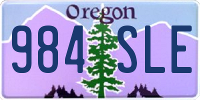 OR license plate 984SLE