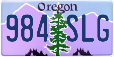 OR license plate 984SLG