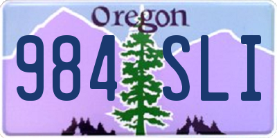 OR license plate 984SLI