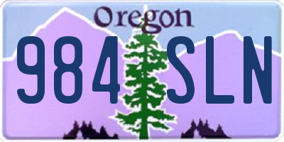 OR license plate 984SLN