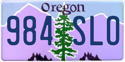 OR license plate 984SLO