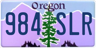 OR license plate 984SLR