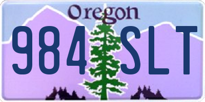 OR license plate 984SLT