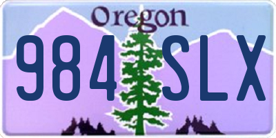 OR license plate 984SLX