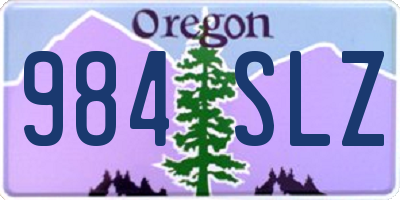 OR license plate 984SLZ